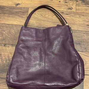 Coach Deep Purple Leather Hobo Bag